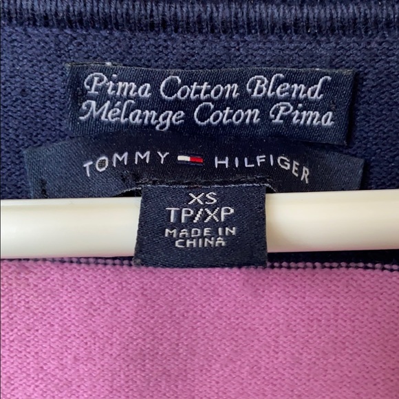 Striped Navy Blue and Pink Sweater - Picture 2 of 3